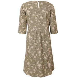 Robe Briar 100% coton, style bohème, imprimé floral en cascade, longueur genoux, lavable, pour l'été, le printemps et l'automne - Product Image 4