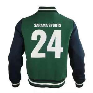 Chaquetas Varsity Personalizadas al por Mayor para Hombre, Cuello Alto de Lona, Transpirables, Bordado Frontal, Diseño Personalizable, Invierno - Product Image 1
