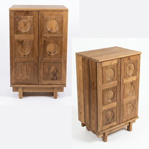 Meubles de rangement pour enfants, taille 60x45x100, en teck massif, écologiques, durables, design moderne avec 2 portes pour l'école et le salon - Product Image 2