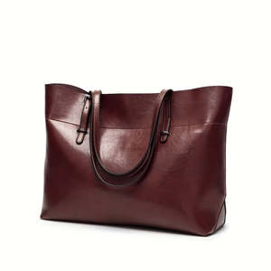 Sac fourre-tout élégant marron pour femme avec bandoulière réglable, fermeture éclair, spacieux et stylé pour le travail, les voyages et le quotidien - Product Image 4