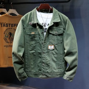 Veste en jean à motifs haut de gamme pour hommes 2024 nouveau Style coréen à la mode printemps polyvalent ample Cargo lavé vêtements pour hommes haut - Product Image 5