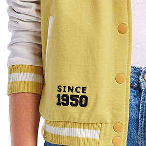 Veste universitaire en laine 100% personnalisable pour dames, fourniture en gros de broderie en coton teint avec un patch en chenille - Product Image 5