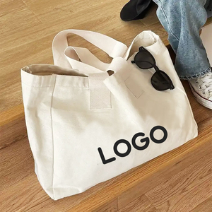 Custom Logo Oversized Orange Recycled Large Capacity Canvas Cotton Beach Shopping <b>Bag</b> With Cotton Shoulder Shopping <b>Bags</b> - Product Image 4