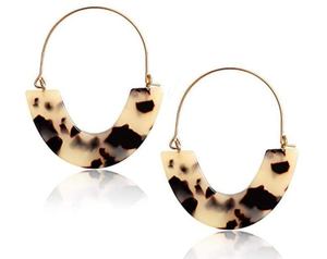 Pendientes de resina y madera hechos a mano, moda elegante para mujeres y niñas - Product Image 1
