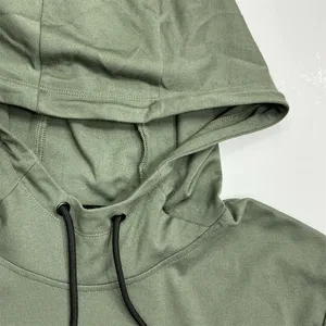 Casual Heavy Weight Rayon Ponte Knit <b>Hoodie</b> with Zipper and Binding Hem Sweatshirt - Product Image 4