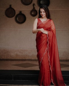 Fantaisie Tendance Dernier Designer Tebi Soie Saree Avec Fil De Coton Broderie Travail au Prix De Gros - Product Image 3
