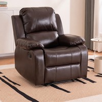 Fauteuil de massage électrique inclinable en cuir, canapé simple avec fonction balancelle rotative chauffante à 170 degrés