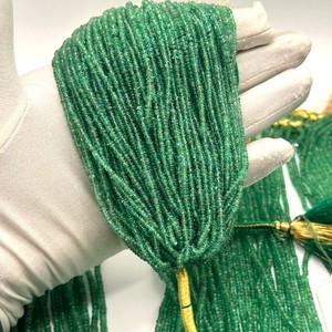 Cuentas Rondelle lisas de Esmeralda zambiana Natural, cuentas sueltas de piedras preciosas de Esmeralda preciosas genuinas de 2-3mm para la fabricación de joyas al por mayor - Product Image 4