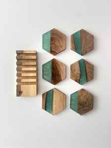 Juego clásico de bandeja de posavasos con incrustaciones de fregona de 6 piezas, diseño único de incrustaciones de hueso hecho directamente de madera india, alfombrillas acrílicas para decoración del hogar - Product Image 4