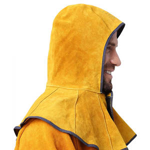 Capucha de Soldador Personalizada CGLX, Capucha Protectora de Seguridad de Cuero Vacuno Industrial y Algodón para Soldadura - Product Image 1