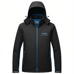 Veste Softshell d'hiver Uranos en noir/bleu, taille M, sweats à capuche et sweat-shirts promotionnels par ELYSEE - Product Image 2