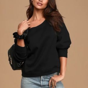 Venta al por mayor de sudadera de mujer con logotipo personalizado impreso nueva informal de manga larga cuello ancho 6XL cintura natural patrones de hombro - Product Image 2