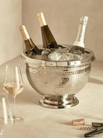 Cubo enfriador de vino de acero inoxidable martillado con tapa para hoteles, restaurantes y fiestas - Colores y logotipo personalizables