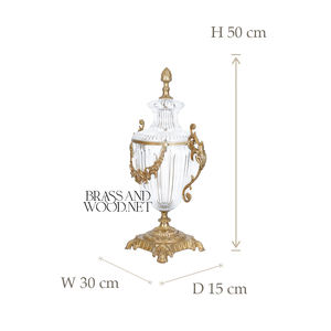 Urna Decorativa de Cristal y Oro de Lujo, Estilo Clásico Antiguo, Pieza de Decoración para el Hogar - Product Image 4