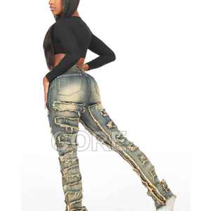 Pantalones Apilados para Mujer, Tendencia Superior, MOQ Bajo, Nuevo Estilo - Product Image 5