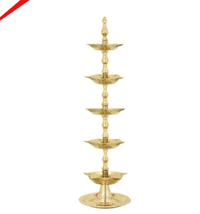 Debout Laiton Kerala Samai Diwali Deepak pour Puja Traditionnel Panchmahal Pooja Deepam Diya - Product Image 1