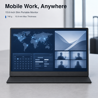 Moniteur portable fin de 15,6 pouces, FHD 1080P, 740g, USB C, deuxième écran externe pour ordinateur portable, idéal pour les professionnels