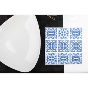 Servilletas con Estampado Azulejo Azul de 40x40cm, Bambutex Natural, 600 Unidades, B2B - Product Image 4
