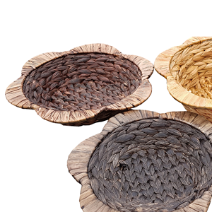 Handicraft Water Hyacinth <b>Storage</b> <b>Basket</b>, Scalloped Round Bowl Elegant Design For Bathroom Organizing Wholesale From Vietnam - Product Image 3