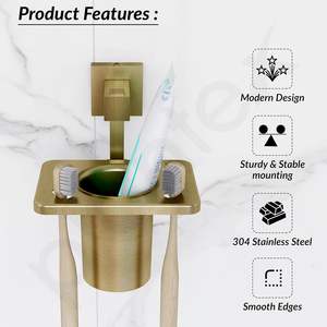 Votre salle de bain avec le porte-brosse à dents en acier inoxydable Splash Design moderne élégant qui s'adapte à tout décor de salle de bain - Product Image 5