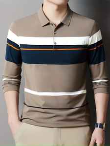 Nueva Camiseta Polo Casual de Alta Calidad 100% Algodón para Hombre, Mangas Largas para Invierno, Transpirable, Jersey, Diseño Sólido, Personalizable - Product Image 4