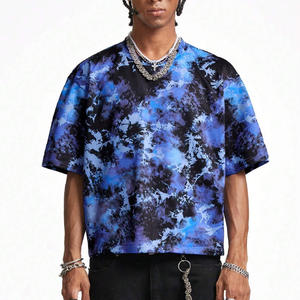 Custom breathable summer tie dye <b>tshirts</b> for men oem cotton fabric with logo print options and private label services - Product Image 1