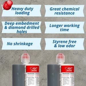 Mortier d'injection époxy pur anti-goutte 650 ml pour l'ancrage en hauteur et en suspension - Product Image 6