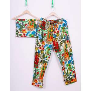 Conjunto de Pijama de Algodón con Estampado Floral para Mujer, Alta Calidad, Manga 3/4, Ropa de Verano, Talla XL, Precio Bajo, de la India - Product Image 3