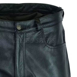 Pantalones de Cuero para Hombre, Corte Ajustado, Estilo Moderno, Ropa Urbana, Pantalones de Cuero Genuino, Corte Ajustado, Estilo Casual y Elegante - Product Image 5