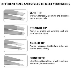 Instrumentos de belleza quirúrgicos Kits de herramientas de extensión de acero inoxidable Diseña tus propias herramientas de pinzas para pestañas y cejas de 4 piezas - Product Image 2