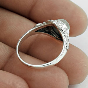 Bague en pierre de lune arc-en-ciel à la mode beauté bagues en pierres précieuses naturelles 925 en argent Sterling vente en gros fabricant de bijoux de conception personnalisée - Product Image 3