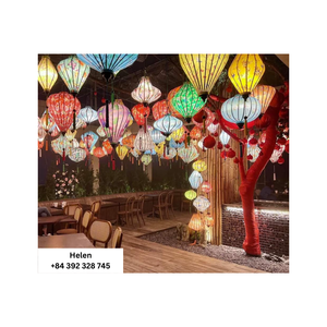 โคมไฟผ้าไหมสไตล์ใหม่ hoi โคมไฟผ้าไหมที่ยอดเยี่ยมทำในเวียดนาม - Product Image 1