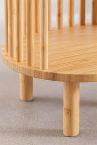 Nordic Modern Style Bamboo Round Bed Side Table Wood Nightstand Coffee <b>End</b> Table for Living Room Home Furniture - Product Image 5