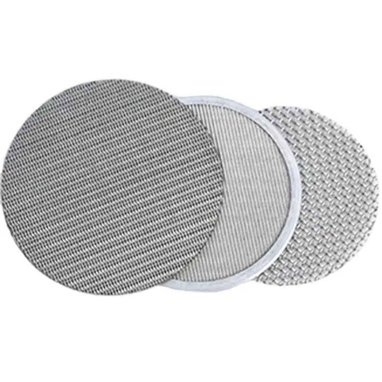 溶接切断サービスで縁取られた円形の平織りワイヤーメッシュフィルター要素304ステンレス鋼織り焼結多孔質