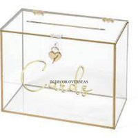 Boîte de cadeaux de mariage en aluminium coulé argent brillant poli Unique Fancy Designer et acrylique de fabricant indien