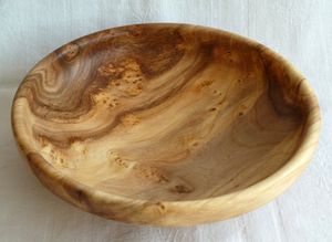 HOGAR PERFECTO ARTESANÍA VERSÁTIL Tazón de masa de madera Hecho a mano para frutas o ensaladas Tazón de granja rústico vintage de alta calidad - Product Image 3