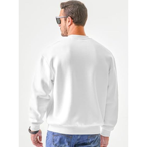 เสื้อสเวตเตอร์คอกลมสีพื้นทรงหลวมแขนยาวสำหรับผู้ชายทำในบังคลาเทศ - Product Image 2