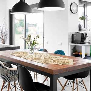 Ensemble de tapis de table en silicone perlé argent et or de 14 pouces fait à la main, motif ovale, séchage pour le verre ardoise pour la maison ou le restaurant - Product Image 5