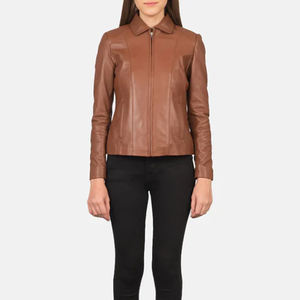 Vestes en cuir pour femmes de haute qualité, en cuir d'agneau véritable, taille personnalisée - Product Image 4