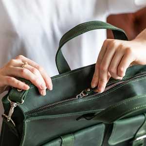 Professional Leather <b>Mens</b> Laptop <b>Bag</b> Wholesale OEM Custom Logo Briefcase Business Travel Messenger Shoulder LPG-0335 - Product Image 4