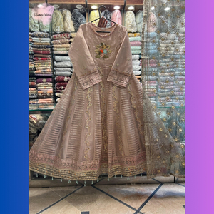 SSumaira Collection's Handmade Silk Organza Dupatta Vestido de tejido indio de longitud larga Big Flair Pakistani Saree Summer Salwar - Product Image 2