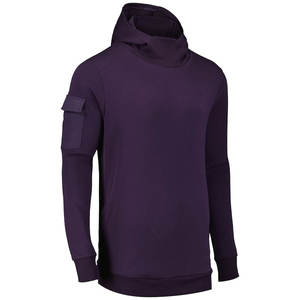 Sweat à capuche décontracté pour homme 100 % coton respirant avec motif imprimé brodé appliqué, en polaire, pour l'hiver, teint uni - Product Image 5