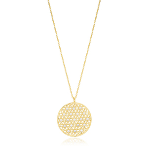 Collier en argent sterling 925 fait main en Turquie, design floral avec pierre de zircon de forme ronde traditionnelle, vente en gros - Product Image 1
