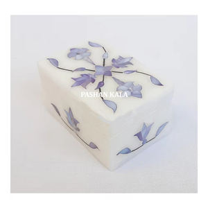 100% กล่องเครื่องประดับมุกแท้ฝังเปลือกหอยสีฟ้าและคุณภาพดีที่สุดสำหรับออนไลน์สินค้าใหม่กล่องฝังหินอ่อนสีขาว - Product Image 1