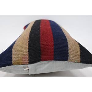 Kilim de lana Multicolor, almohada decorativa de 18x18 pulgadas, tejido de lujo, hojas Vintage, cojín de retazos Kilim invertido de 12x24 - Product Image 5