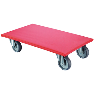 Chariot de transport en thermoplastique BS avec roulettes de 600 mm de long et 350 mm de large, roues de 100 mm de diamètre, capacité de 330 kg pour le shopping - Product Image 3