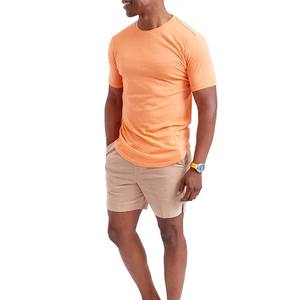 Los mejores hombres de secado rápido Spandex Gym Fitness Yoga camiseta y pantalones cortos en naranja amarillo patrón impreso Fitness Wear - Product Image 2