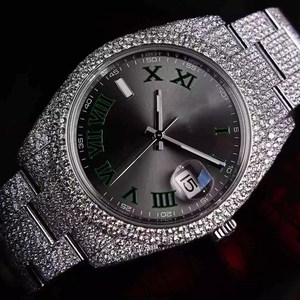 Luxury 41mm Iced Out Hip Hop Automatic Mechanical VVS Moissanite Diamond Wristwatch for <b>Men</b> Handcrafted Premium Quality Fashion - Product Image 1