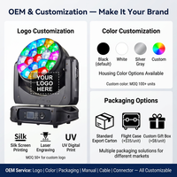 Projecteur de scène à tête mobile LED RGBW Zoom Bee Eye Beam 19x40W, indice de protection IP33, en aluminium et plastique, DMX512, activé par le son, dimmable, 20000