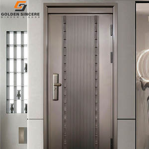 Puerta abatible frontal abatible moderna de estilo francés con manijas de aleación de aluminio para casas residenciales y villas - Product Image 6